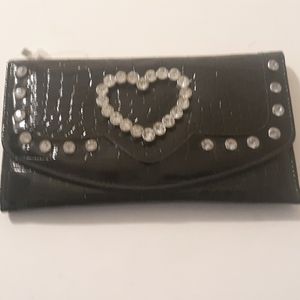 Black Faux  leather Wallet